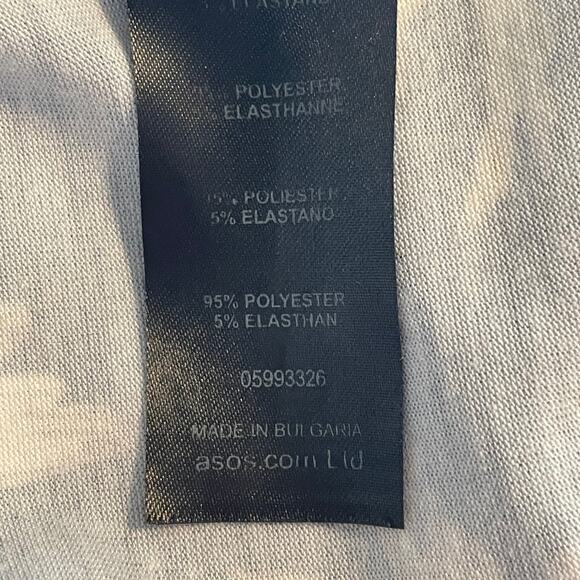 ASOS Navy Floral Dress Womens Size 8 Bell Sleeves Stretch Knit Boho Feminine - Picture 6 of 9